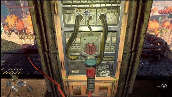 Oben, im Glockenturm, finden Sie den zweiten Teil des Mechanismus – Dying Light 2: Hoverboard (Osterei) – wo zu finden?  - Geheimnisse und Sammlerstücke – Leitfaden zu Dying Light 2