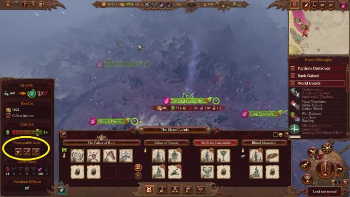 Der Unterschied zu Geboten besteht darin, dass Sie es hier sogar in unvollständigen Provinzen tun können - Total War Warhammer 3: Slaanesh - einzigartige Mechanik - Slaanesh - Total War Warhammer 3 Guide