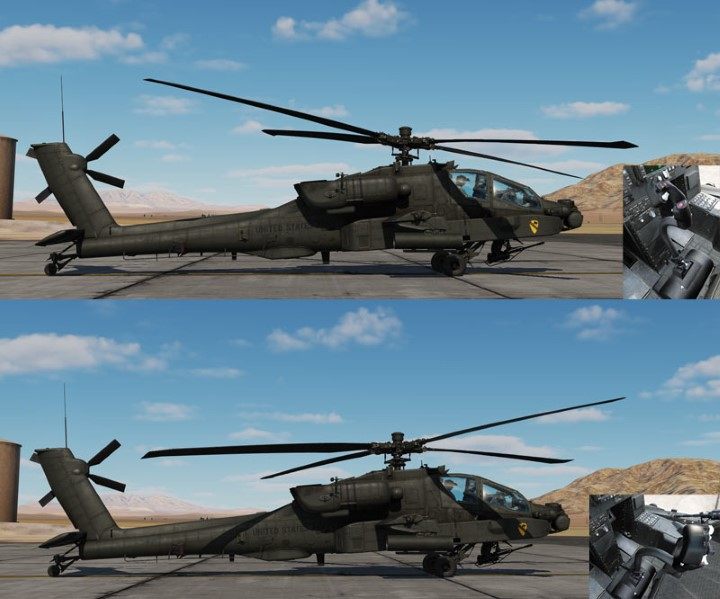 Bewegungen mit dem Cyclic Stick ändern die Position der gesamten Rotorstruktur, wodurch der Hubschrauber vorwärts, rückwärts oder seitwärts fliegt - DCS AH-64D Apache: Wie fliegt man einen Hubschrauber?  - Grundlagen - DCS AH-64 Apache Guide