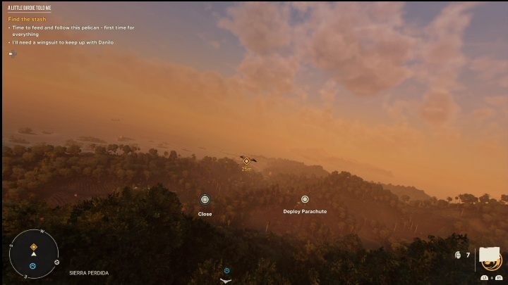 Ihre Aufgabe ist es, die Truhe zu erreichen, und Sie müssen dem Pelikan folgen, um dorthin zu gelangen - Far Cry 6: A Little Birdie Told Me - Treasure Hunts (El Este) - El Este - Far Cry 6 Guide