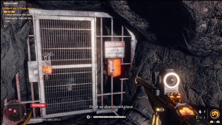 Die Mission beginnt, wenn Sie die Notiz neben der geschlossenen Tür lesen – Far Cry 6: Mimo Abosis Triada Relic – Treasure Hunts – El Este – Far Cry 6 Guide