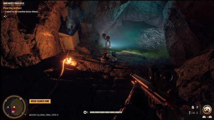 Gehen Sie tiefer in die Höhle – Sie werden Wasser sehen, in das Sie eintauchen müssen, und schwimmen Sie zum nächsten Abschnitt – Far Cry 6: Mimo Abosis Triada Relic – Treasure Hunts – El Este – Far Cry 6 Guide