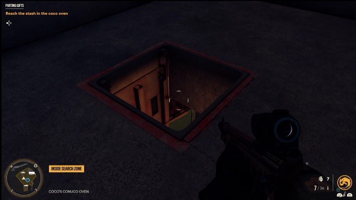 Verlassen Sie das Gebäude und betreten Sie von der Seite den Raum, den Sie geöffnet haben - Far Cry 6: Abschiedsgeschenke - Schatzsuche (El Este) - El Este - Far Cry 6 Guide