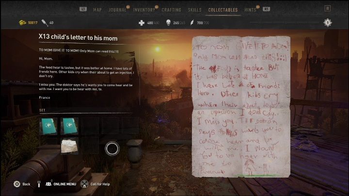 Der Brief liegt auf dem Nachttisch neben dem Krankenhausbett – Dying Light 2: Mementos (Wasteland) – Liste aller – Wasteland – Dying Light 2 Guide