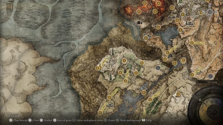Die Ruinen mit Treppen unter dem Boden befinden sich zwischen Ranni's Rise und Renna's Rise - Elden Ring: Sorceress Sellen - Quests - Elden Ring Guide