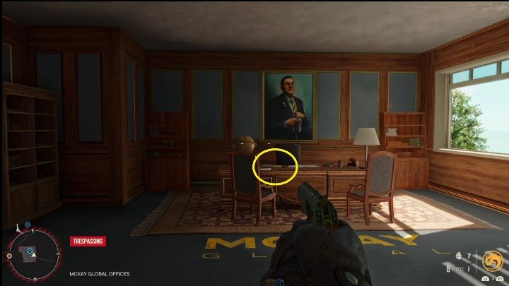 Die Notiz liegt auf einem Holzschreibtisch im Büro im Obergeschoss – Far Cry 6: El Este, Hidden Histories – Liste – Hidden Histories – Far Cry 6 Guide