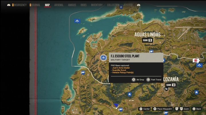Standort: Südwestlich von Aguas Lindas – Far Cry 6: Madrugada – FND-Stützpunkte, Liste der militärischen Ziele – Fund-Stützpunkte – Far Cry 6 Guide