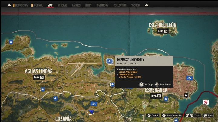 Standort: Östlicher Teil von Aguas Lindas – Far Cry 6: Madrugada – FND-Stützpunkte, Liste der militärischen Ziele – Fund-Stützpunkte – Far Cry 6 Guide