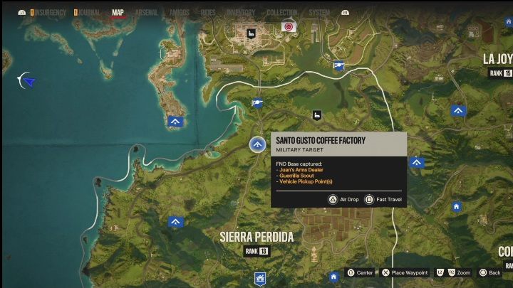Ort: Südlicher Teil der Sierra Perdida, in der Nähe der Stadt Barriga – Far Cry 6: El Este – FND-Stützpunkte, Liste militärischer Ziele – Fund-Stützpunkte – Far Cry 6-Leitfaden