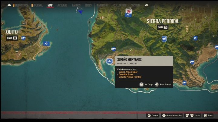 Standort: Südwestlicher Teil der Sierra Perdida – Far Cry 6: El Este – FND-Stützpunkte, Liste der militärischen Ziele – Fund-Stützpunkte – Far Cry 6 Guide