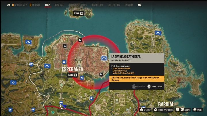 Ort: Ostseite von Esperanza, Innenstadt – Far Cry 6: Esperanza – FND-Stützpunkte, Liste militärischer Ziele – FND-Stützpunkte – Far Cry 6 Guide