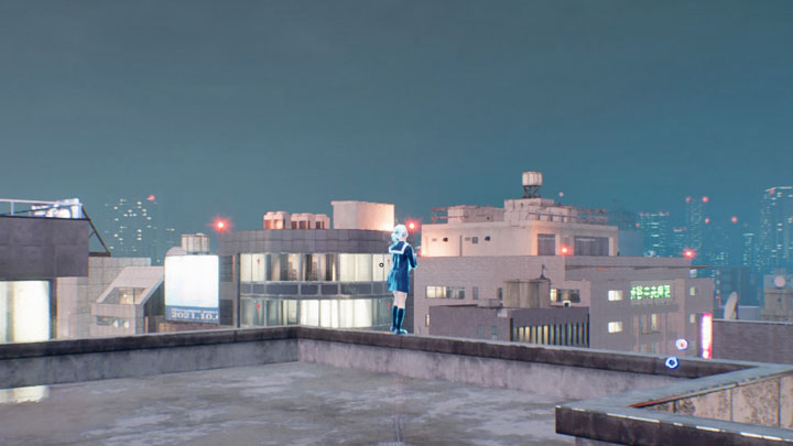 Erreichen Sie das fragliche Dach und schauen Sie sich in dem mit einem grünen Kreis markierten Bereich um – Ghostwire Tokyo: After the End 2 – Walkthrough – Quests verfügbar ab Kapitel 4 – Ghostwire Tokyo Guide