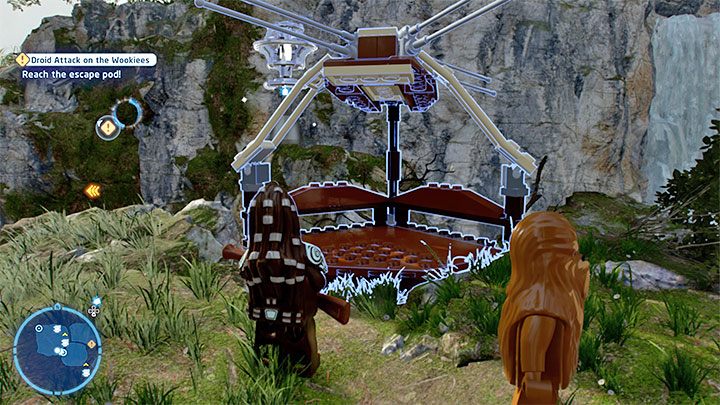 Rechts kannst du ein Fluttercraft bauen - LEGO Skywalker Saga: Droid Attack on the Wookiees - Walkthrough - Episode 3 - Revenge of the Sith - LEGO Skywalker Saga Guide