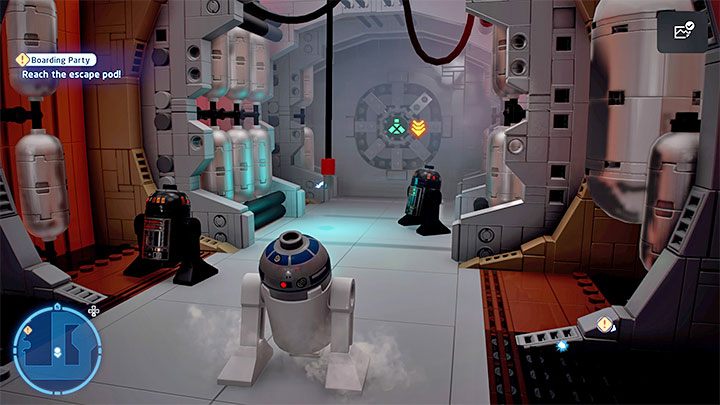 Wenn Sie den R2-D2-Pfad wählen, können Sie zusätzlich testen, wie Sie als Droiden herumschleichen - LEGO Skywalker Saga: Boarding Party - Walkthrough - Episode 4 - A New Hope - LEGO Skywalker Saga Guide