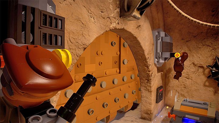 Gehen Sie zurück zur geschlossenen Tür, zerbrechen Sie die Objekte in der Nähe und verwenden Sie sie, um die Hebel zu bauen - LEGO Skywalker Saga: A Plan to Save Han - Walkthrough - Episode 6 - Return of the Jedi - LEGO Skywalker Saga Guide