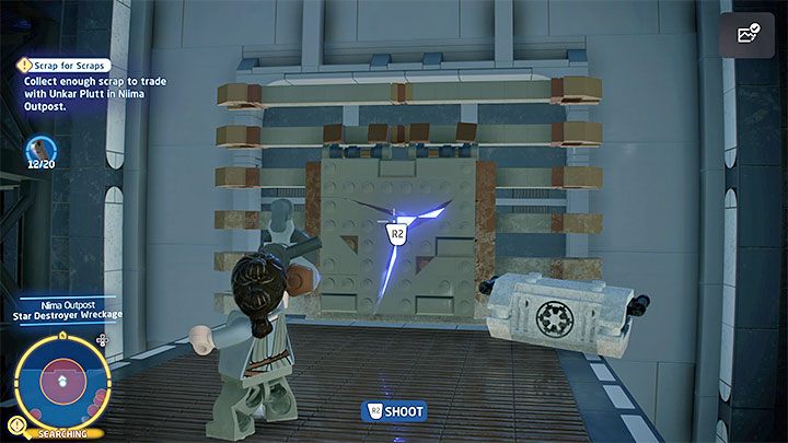 Gleiten Sie zur nächsten Plattform, wo Sie das letzte Terminal finden - LEGO Skywalker Saga: Low Flying Garbage - Walkthrough - Episode 7 - The Force Awakens - LEGO Skywalker Saga Guide