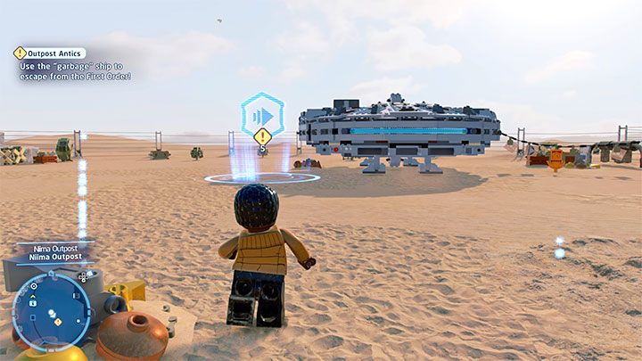 Nachdem Sie sich die neue Zwischensequenz angesehen haben, gehen Sie in Richtung des Durchgangs, in dem sich früher das Tor befand - LEGO Skywalker Saga: Low Flying Garbage - Walkthrough - Episode 7 - The Force Awakens - LEGO Skywalker Saga Guide