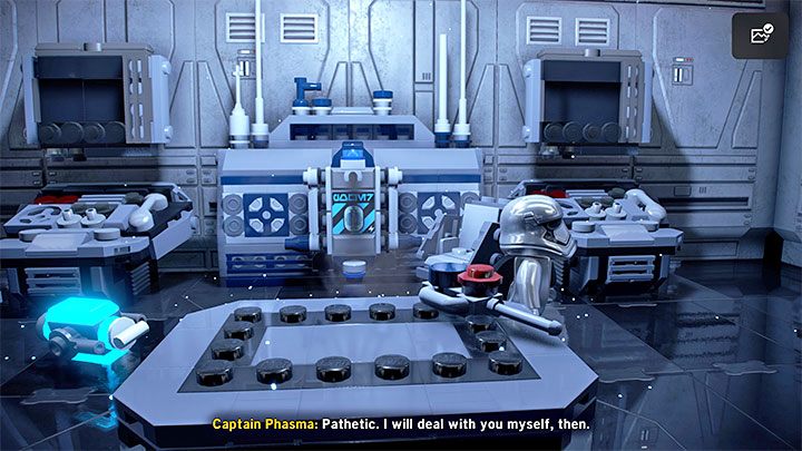 Captain Phasma wird sich zunächst im zentralen Kontrollraum verstecken - LEGO Skywalker Saga: Starkiller Queen - Komplettlösung - Episode 7 - Das Erwachen der Macht - LEGO Skywalker Saga Guide