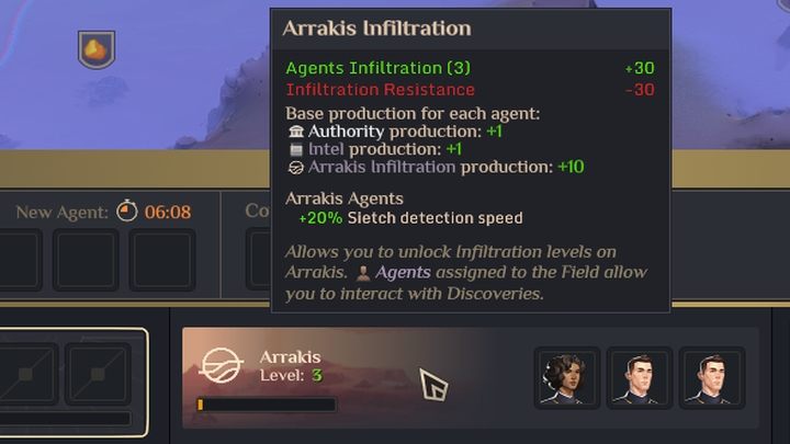 Das Infiltrieren von Arrakis durch Agenten erhöht auch die Chance, die Sietch zu entdecken.  - Dune Spice Wars: Sietches - Grundlagen - Dune Spice Wars Guide
