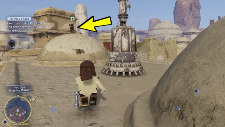 Folgen Sie den Markierungen zum ersten Droiden - LEGO Skywalker Saga: For Pit-ys Sake - Komplettlösung - Tatooine - Mos Espa - LEGO Skywalker Saga Guide