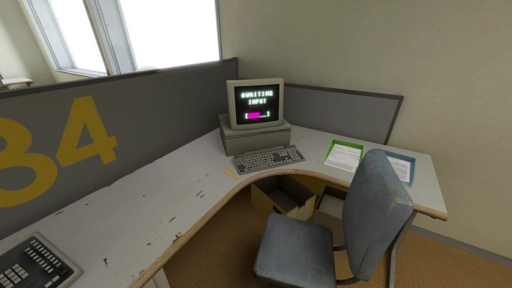 Nachdem Sie das Spiel erneut gestartet haben, finden Sie den PC im ersten Büroraum, am Schreibtisch von Mitarbeiter 434 - Stanley Parable Ultra Deluxe: Linke Tür - alle Endungen - Alle Endungen - Stanley Parable Ultra Deluxe Game Guide