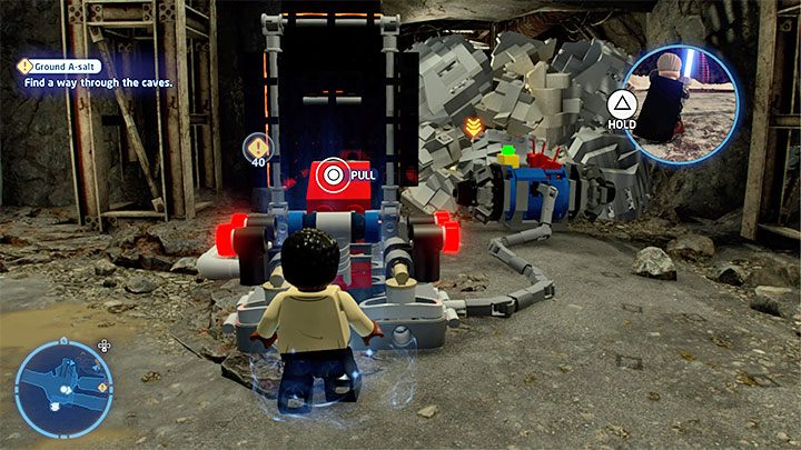 Der Weg auf der rechten Seite führt Sie zu einem eingestürzten Tunnel – LEGO Skywalker Saga: Ground A-salt – Komplettlösung – Episode 8 – Die letzten Jedi – LEGO Skywalker Saga Guide