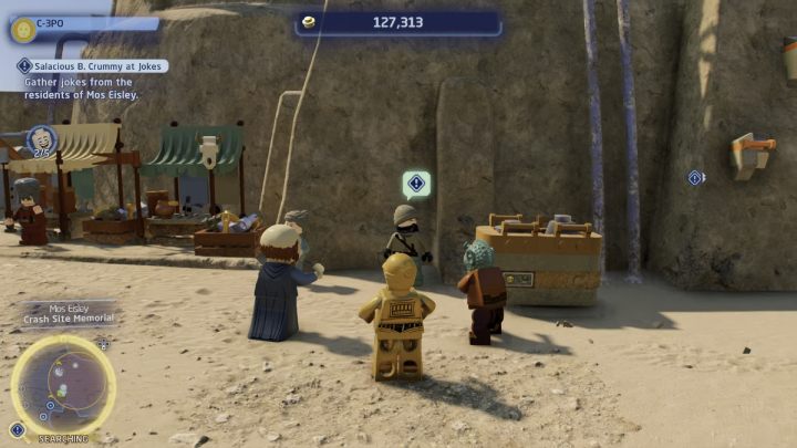 Sie werden einen weiteren Witz von dem Mann an der Absturzstelle hören - LEGO Skywalker Saga: Salacious B. Crummy at Jokes - Komplettlösung - Tatooine - die Wüste von Jundland - LEGO Skywalker Saga Guide