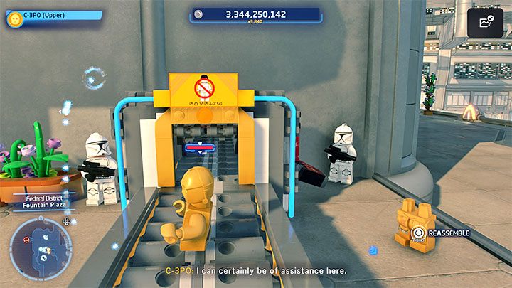 Eine weniger offensichtliche Variante ist die Wahl eines Droiden, der sich in zwei Teile aufteilen lässt – LEGO Skywalker Saga: Kleine Löcher und Lüftungsschlitze – wie geht man da durch?  - FAQ - LEGO Skywalker Saga Guide