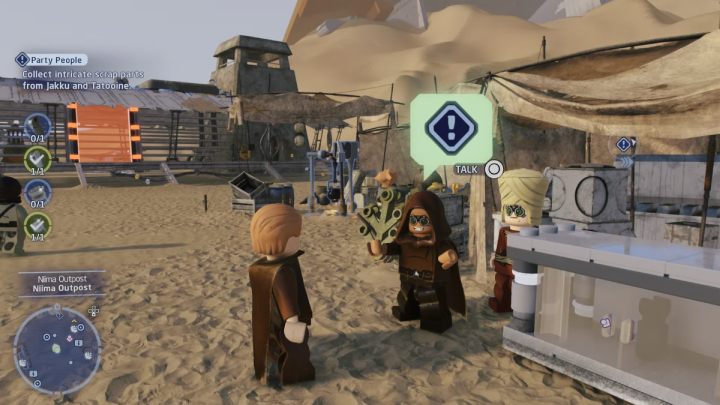 Sprechen Sie mit einem Bewohner von Niima - LEGO Skywalker Saga: Party People - Komplettlösung - Hoth - Echobasis - LEGO Skywalker Saga Guide