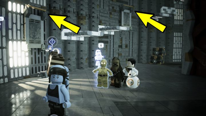 Senken Sie die nächsten Plattformen ab, damit der Questgeber weiter gehen kann - LEGO Skywalker Saga: Gonkwards and Upwards - Komplettlösung - Kef Bir - Katastrophenort - LEGO Skywalker Saga Guide