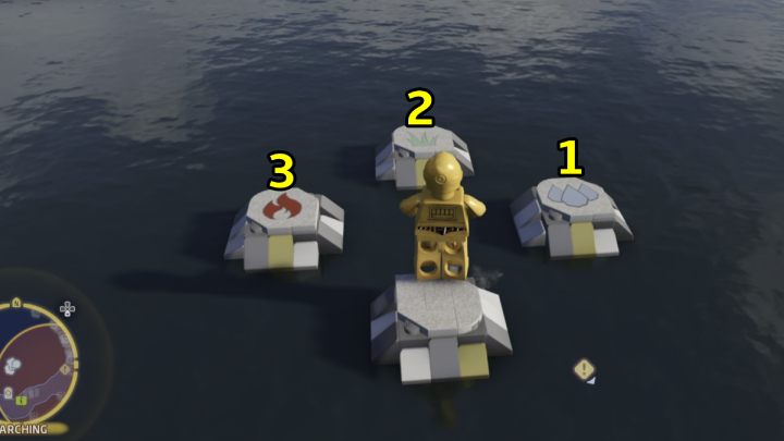 Führen Sie diesen Befehl beim letzten Steinsatz aus - LEGO Skywalker Saga: Wassersteine ​​- Komplettlösung - Takodana - Schloss Maz - LEGO Skywalker Saga Guide