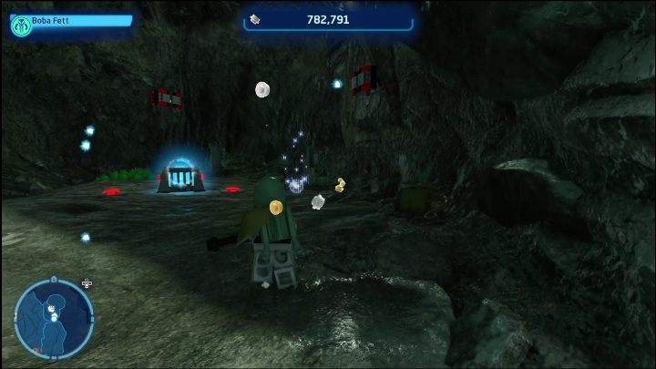 Der Stein ist in einer Truhe in einer kleinen Höhle eingeschlossen - LEGO Skywalker Saga: Crash Site - Liste aller Rätsel - Kef Bir - LEGO Skywalker Saga Guide