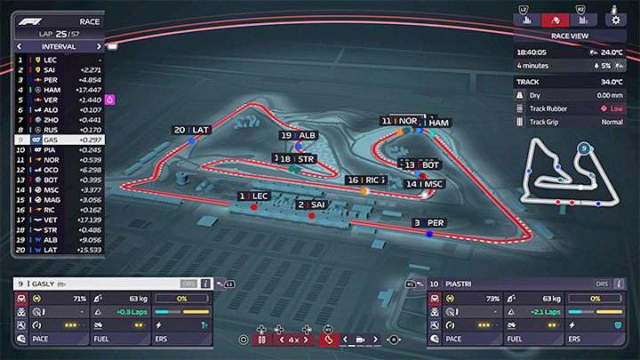 Der letzte Modus ist der ungewöhnlichste – es handelt sich um das in isometrischer Projektion dargestellte Streckenmodell – F1 Manager 2022: Cockpit-Kamera (FPP) – Verfügbarkeit, Kameraliste – Anhang – F1 Manager 2022-Leitfaden
