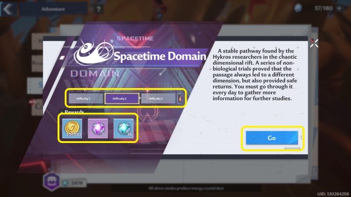 Durch Drücken der Go-Taste wird das oben abgebildete Menü angezeigt – Tower of Fantasy: Spacetime Domain – Adventure – Tower of Fantasy Guide