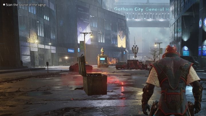 Nachdem Sie die Freaks eliminiert haben, gehen Sie die Straße hinunter zum Eiswagen, wo sich der Sender befindet – Gotham Knights: Kapitel Harley Quinn – Komplettlösung – Kapitel 4 – Gotham Knights Guide, Komplettlösung