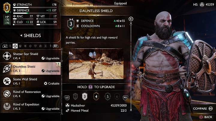 In God of War Ragnarok kann Kratos mehrere Arten von Schilden verwenden, die sich in Verteidigungsoptionen und Fähigkeiten unterscheiden - God of War Ragnarok: Kampf - Grundlagen - God of War Ragnarok Guide