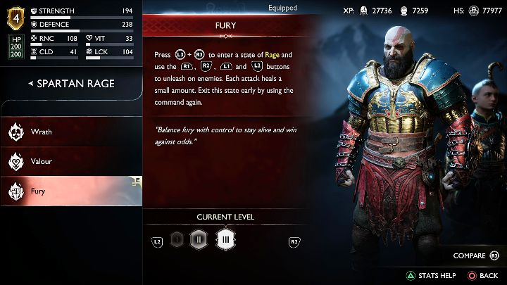 Zu Beginn der Geschichte steht Kratos nur eine Version von Spartan Rage zur Verfügung, aber weitere zwei werden mit Ihrem Fortschritt in der Hauptgeschichte freigeschaltet – God of War Ragnarok: Waffen – Grundlagen – God of War Ragnarok Guide