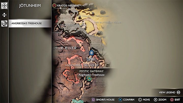 Anfangs kann Kratos Jotunheim nicht betreten, da er nicht über den benötigten Yggdrasil-Samen verfügt - God of War Ragnarok: Interaktive Karten - Alle Geheimnisse - Interaktive Karten - God of War Ragnarok Guide