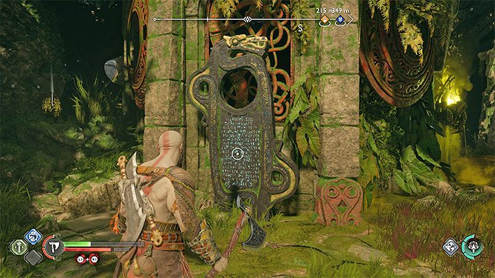 Diese vertikale Runentafel befindet sich im Hauptteil des Noatun-Gartens – God of War Ragnarok: Noatun Garden, Vanaheim – Secrets, Collectibles – Vanaheim – God of War Ragnarok Guide