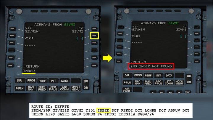 After corridor Y101, the next stage on the plan is the navigation point INBED - Microsoft Flight Simulator: How to program MCDU on-board computer? - Passenger aircraft - Microsoft Flight Simulator 2020 Guide