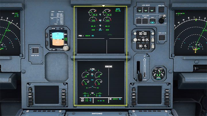 Stellen Sie in der Triebwerksüberwachungsansicht Strg+3 sicher, dass keine Anzeige mit roten Zahlen oder orangefarbenen Symbolen angezeigt wird – Microsoft Flight Simulator: Flight Preparation and Cold Start – Example Flight – Microsoft Flight Simulator 2020 Guide