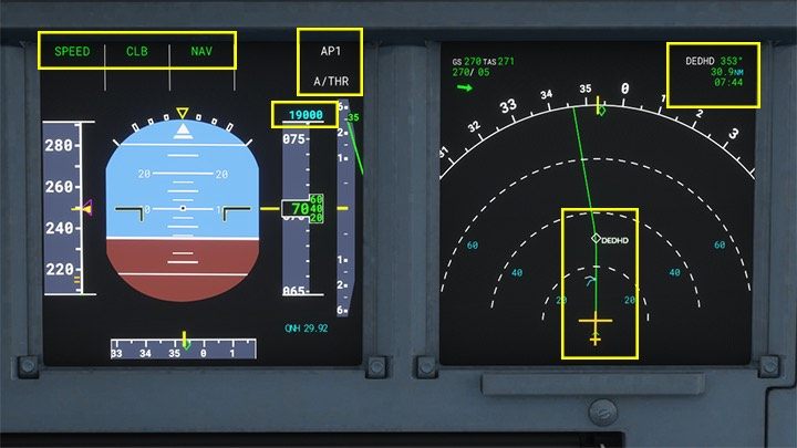 Die auf Autopilot eingestellte neue Höhe wird als blauer Wert auf dem Höhenmesser angezeigt – Microsoft Flight Simulator: Rollen und Abheben eines Passagierflugzeugs – Beispielflug – Microsoft Flight Simulator 2020 Guide