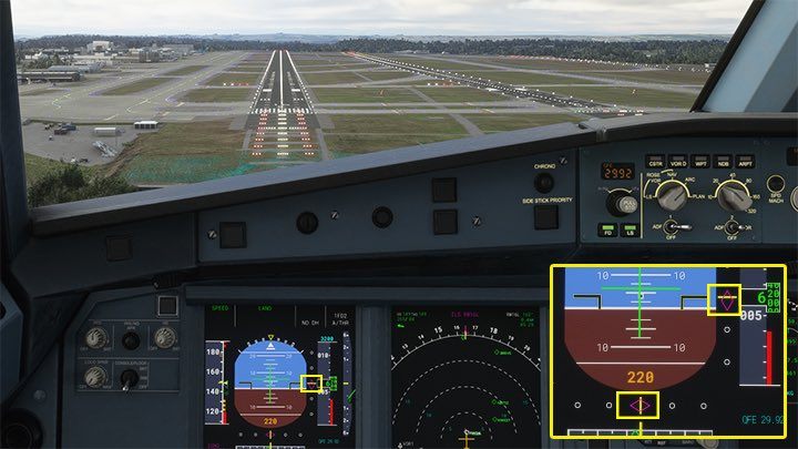 If there is no strong wind, you will not need to make any major adjustments in the steering - Microsoft Flight Simulator: ILS landing - Passenger aircraft - Example flight - Microsoft Flight Simulator 2020 Guide