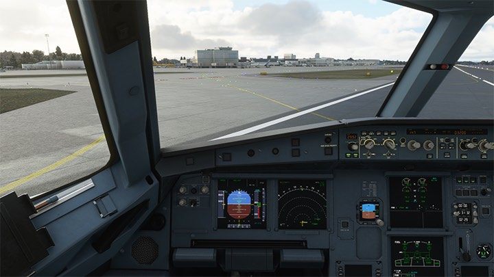 You can now exit the runway at the nearest exit marked with a yellow taxiway - Microsoft Flight Simulator: ILS landing - Passenger aircraft - Example flight - Microsoft Flight Simulator 2020 Guide