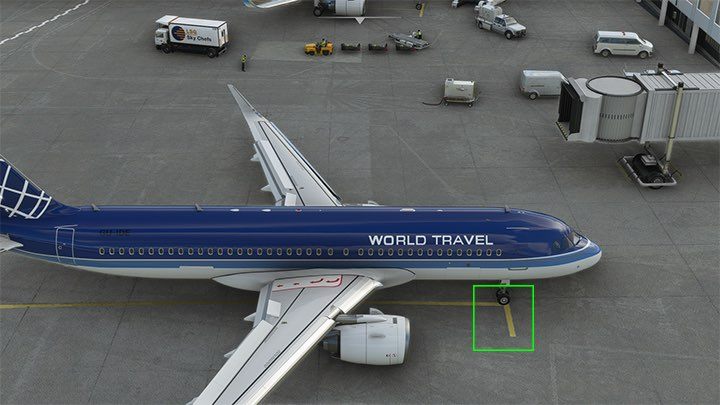 The ideal manoeuvre is to park the front undercarriage on top of the letter T - Microsoft Flight Simulator: ILS landing - Passenger aircraft - Example flight - Microsoft Flight Simulator 2020 Guide