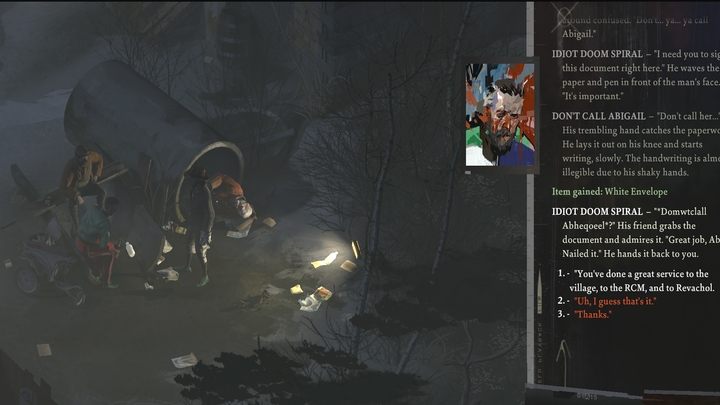Unterschriften von zufälligen Personen sind am einfachsten von denen zu erhalten, die im Dorf herumhängen - in einem Dialog erhalten Sie zwei Unterschriften auf einmal - Disco Elysium: Holen Sie sich zwei Unterschriften für Evrart - Komplettlösung - Sonstiges - Disco Elysium Guide
