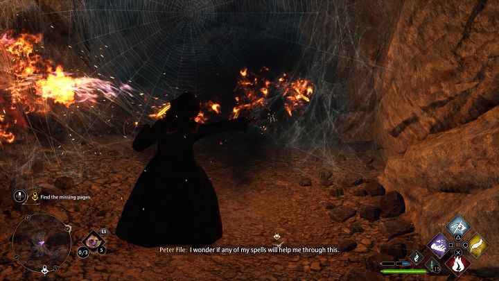 Zerstöre unterwegs große Spinnweben mit Incendio - Hogwarts Legacy: Dohlenruhe - Hauptquests - Hogwarts Legacy Guide