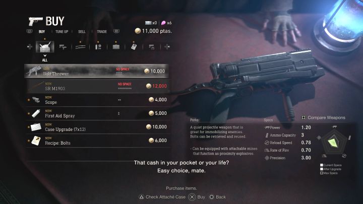 Diese Waffe kann beim Händler gekauft werden - Resident Evil 4 Remake: Liste aller Waffen - Grundlagen - Resident Evil 4 Remake Guide