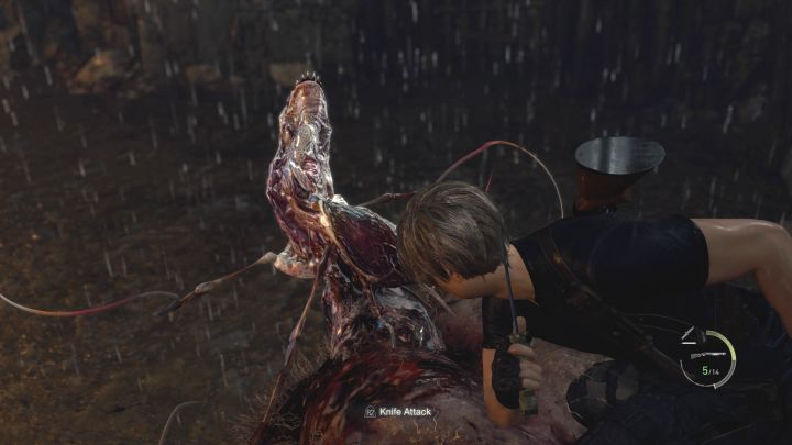 Nachdem El Gigante dem Parasiten genügend Schaden zugefügt hat, stolpert er zu Boden – Resident Evil 4 Remake: Wie kann man den El Gigante-Boss besiegen?  - Bosse - Resident Evil 4 Remake-Leitfaden