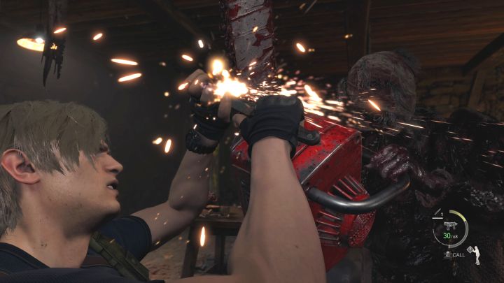 Sie können um den Tisch herumrennen und es so Gegnern schwer machen, den Protagonisten zu bekommen - Resident Evil 4 Remake: Wie besiege ich Bosse von Chainsaw Sisters?  - Bosse - Resident Evil 4 Remake-Leitfaden